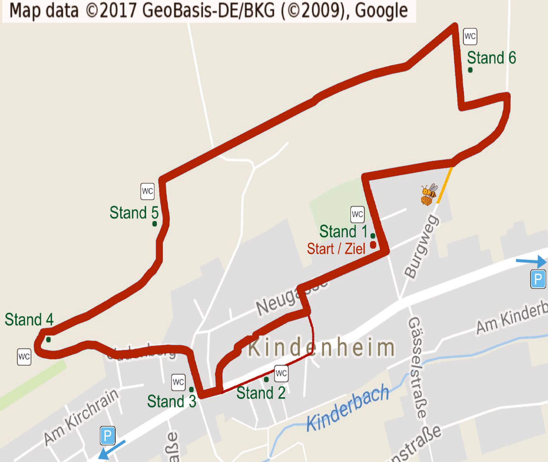 Käskuchenweg Karte